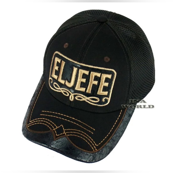 MEXICAN Hat EL JEFE Western Style Embroidered Trucker Mesh Snapback Baseball Cap - Picture 6 of 8